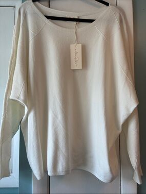 Allie Rose Cream Scoop Neck Sweater